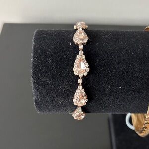 Rose gold tone rhinestone adjustable bracelet